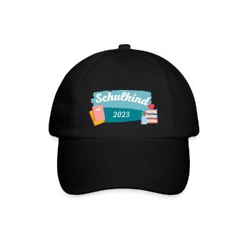 Schulkind 2023 - Baseballkappe - Schwarz/Schwarz - Vorne