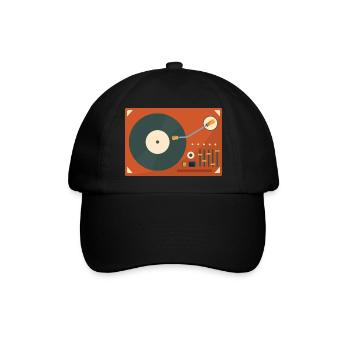 Schallplattenspieler - Baseballkappe - Schwarz/Schwarz - Vorne