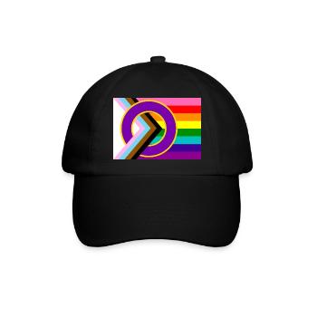 Progressive Pride-Flagge - Baseballkappe - Schwarz/Schwarz - Vorne
