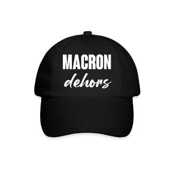 Macron raus - Baseballkappe - Schwarz/Schwarz - Vorne