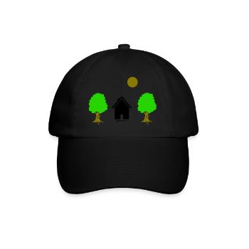 landschaft hütte - Baseballkappe - Schwarz/Schwarz - Vorne