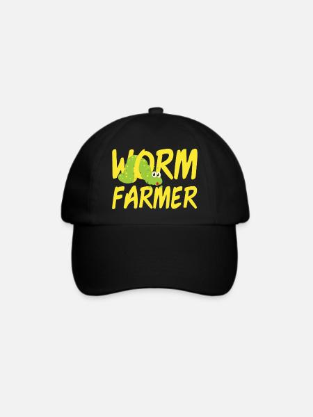 Worm Farmer - Baseballkappe - Schwarz/Schwarz