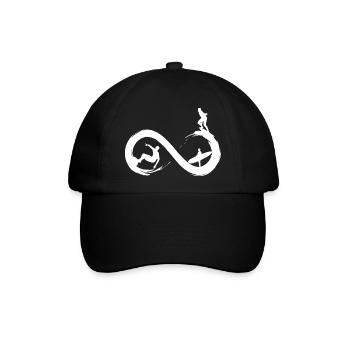 Unendliches Surfen - Baseballkappe - Schwarz/Schwarz - Vorne