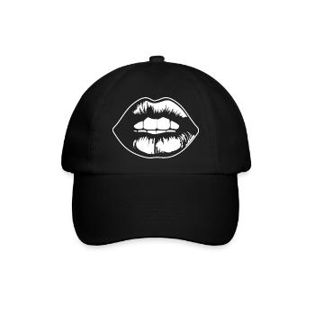 Lippen Mund Kussmund - Baseballkappe - Schwarz/Schwarz - Vorne