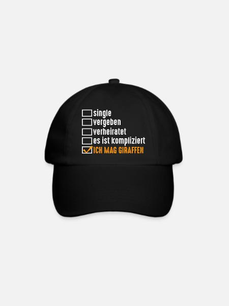 Giraffe Giraffen - Baseballkappe - Schwarz/Schwarz