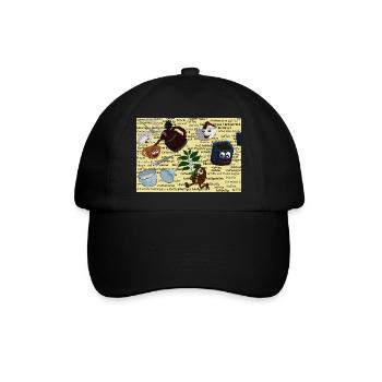Der Kreislauf des Kaffees - Baseballkappe - Schwarz/Schwarz - Vorne