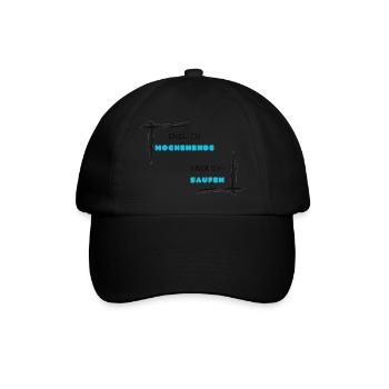 Endlich Wochenende. Endlich Saufen - Baseballkappe - Schwarz/Schwarz - Vorne