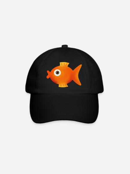 Fisch Comic Goldfische lustiges Geschenk - Baseballkappe - Schwarz/Schwarz