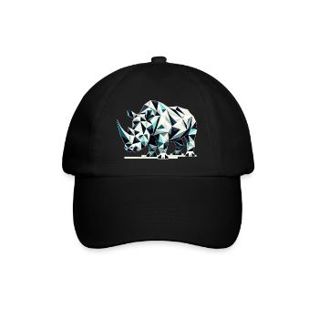 Nashorn // rhino - Baseballkappe - Schwarz/Schwarz - Vorne