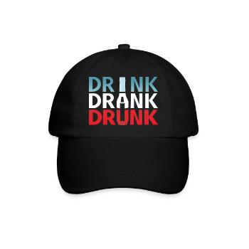 Trinken, trinken, trinken - Baseballkappe - Schwarz/Schwarz - Vorne