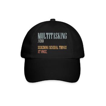 Vintage Multitasking Definition A Clumsy Person - Baseballkappe - Schwarz/Schwarz - Vorne