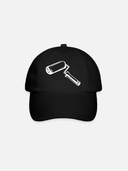 Farbroller Zeichnung - Baseballkappe - Schwarz/Schwarz