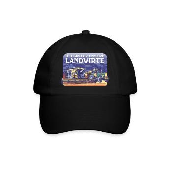 ICH BIN FÜR UNSERE LANDWIRTE BAUERNPROTEST BAUERN - Baseballkappe - Schwarz/Schwarz - Vorne