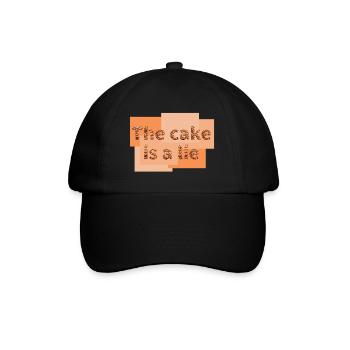 Der Kuchen ist eine Lüge - Baseballkappe - Schwarz/Schwarz - Vorne