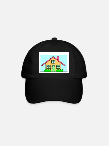 Kleines Haus - Baseballkappe - Schwarz/Schwarz
