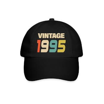 1995 Vintage Retro Classic 1995 - Baseballkappe - Schwarz/Schwarz - Vorne
