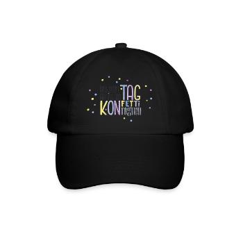 Lass jeden Tag ein bisschen Konfetti regnen - Baseballkappe - Schwarz/Schwarz - Vorne