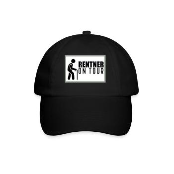 Rentner on Tour Warnschild für aktive Senioren - Baseballkappe - Schwarz/Schwarz - Vorne
