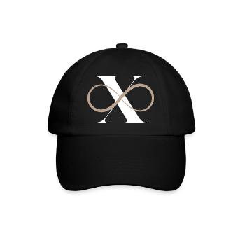 Unendlicher Buchstabe x - Baseballkappe - Schwarz/Schwarz - Vorne