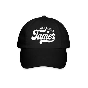 Winziges menschliches Dompteurherz-Design für Eltern und - Baseballkappe - Schwarz/Schwarz - Vorne