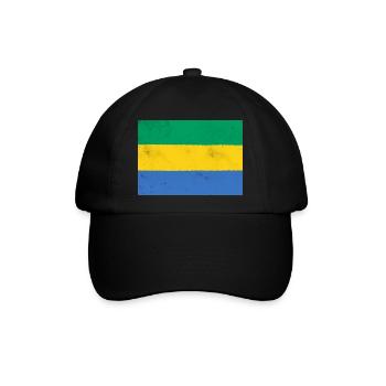 Flagge von Gabun – Farben Afrikas - Baseballkappe - Schwarz/Schwarz - Vorne
