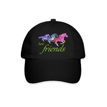 best friends bunte künstlerische Pferde Zirkus - Baseballkappe - Schwarz/Schwarz - Vorne
