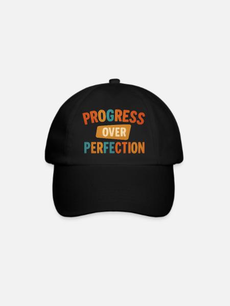 Progress Over Perfection - Baseballkappe - Schwarz/Schwarz