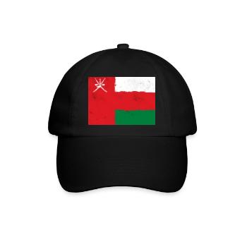Flagge von Oman - Baseballkappe - Schwarz/Schwarz - Vorne