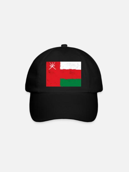 Flagge von Oman - Baseballkappe - Schwarz/Schwarz