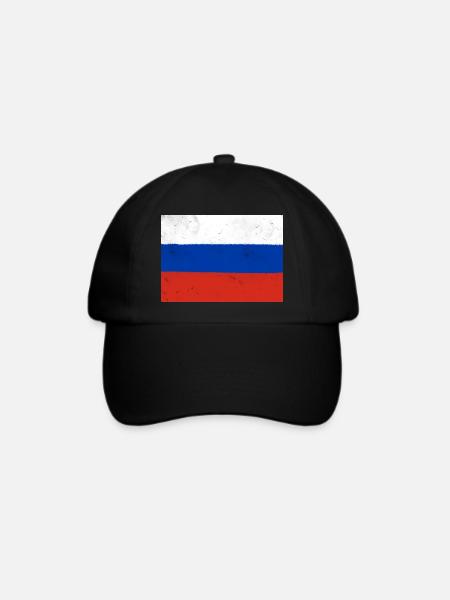 Flagge Russlands - Baseballkappe - Schwarz/Schwarz