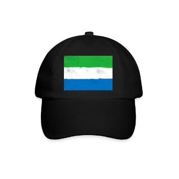 Flagge von Sierra Leone - Baseballkappe - Schwarz/Schwarz - Vorne