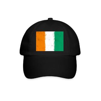 Flagge von Côte d'Ivoire - Baseballkappe - Schwarz/Schwarz - Vorne