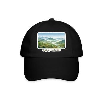 Sapa Terrassenlandschaft Vietnam - Baseballkappe - Schwarz/Schwarz - Vorne