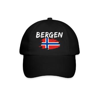 Bergen Norwegen - Baseballkappe - Schwarz/Schwarz - Vorne