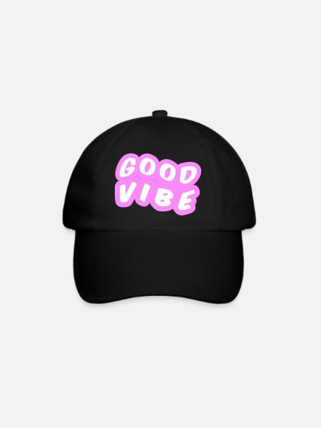 Good Vibe Pastellrosa - Baseballkappe - Schwarz/Schwarz