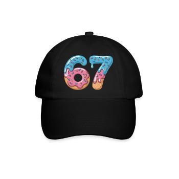 Donutzahlen 6 und 7 - Baseballkappe - Schwarz/Schwarz - Vorne