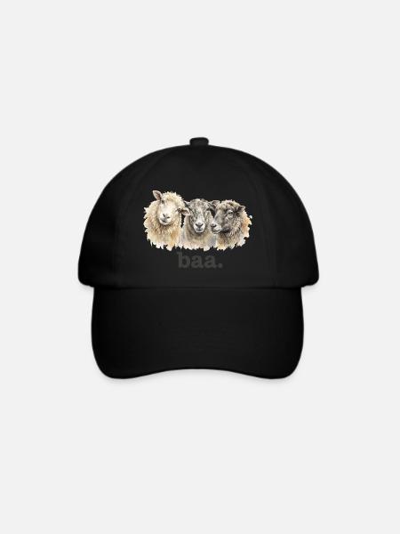 Schaf-Baa Lustiger Schafliebhaber Lustiges Baa - Baseballkappe - Schwarz/Schwarz