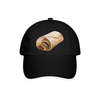 Burrito Wrap Illustration - Baseballkappe - Schwarz/Schwarz - Vorne