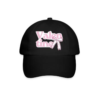 Valentine Bow Pink - Baseballkappe - Schwarz/Schwarz - Vorne