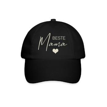 Beste Mama - Baseballkappe - Schwarz/Schwarz - Vorne