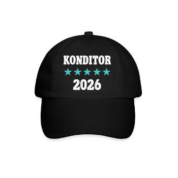 Konditor 2026 Ausbildung Prüfung Meister Azubi - Baseballkappe - Schwarz/Schwarz - Vorne