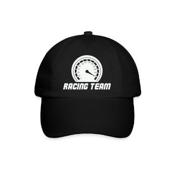 Rennteam Tachometer Emblem - Baseballkappe - Schwarz/Schwarz - Vorne