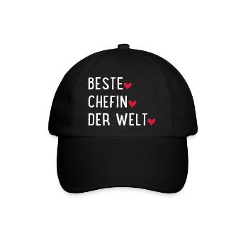 Beste Chefin der Welt - Baseballkappe - Schwarz/Schwarz - Vorne