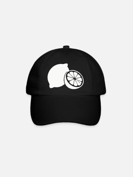Zitrus-Silhouette Zitronen - Baseballkappe - Schwarz/Schwarz