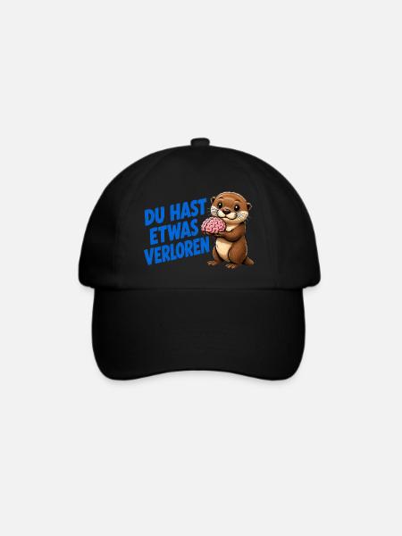 Otter mit Gehirn – Du hast etwas verloren - Baseballkappe - Schwarz/Schwarz