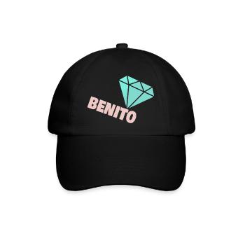 Geschenk für Benito - Baseballkappe - Schwarz/Schwarz - Vorne