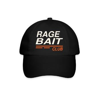 Rage Bait Club Ragebait Jugendwort 2026 Spruch - Baseballkappe - Schwarz/Schwarz - Vorne