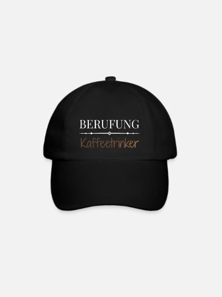 Berufung Kaffeetrinker - Lustige Sprüche - Baseballkappe - Schwarz/Schwarz
