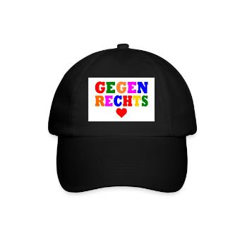 Gegen rechts - Baseballkappe - Schwarz/Schwarz - Vorne