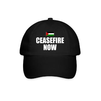 ceasefire now - Baseballkappe - Schwarz/Schwarz - Vorne